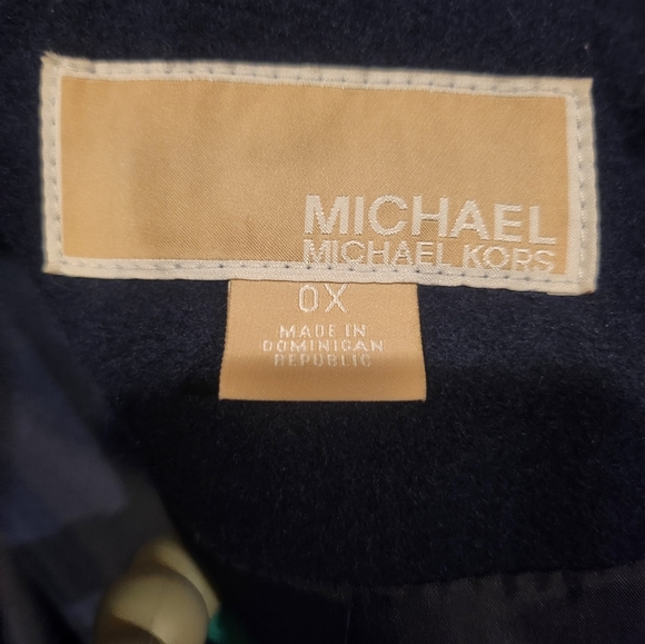 Michael Kors Women's Blue Long Sleeve Pockets Collared Full Zip Overcoat Size 0X - Picture 10 of 13